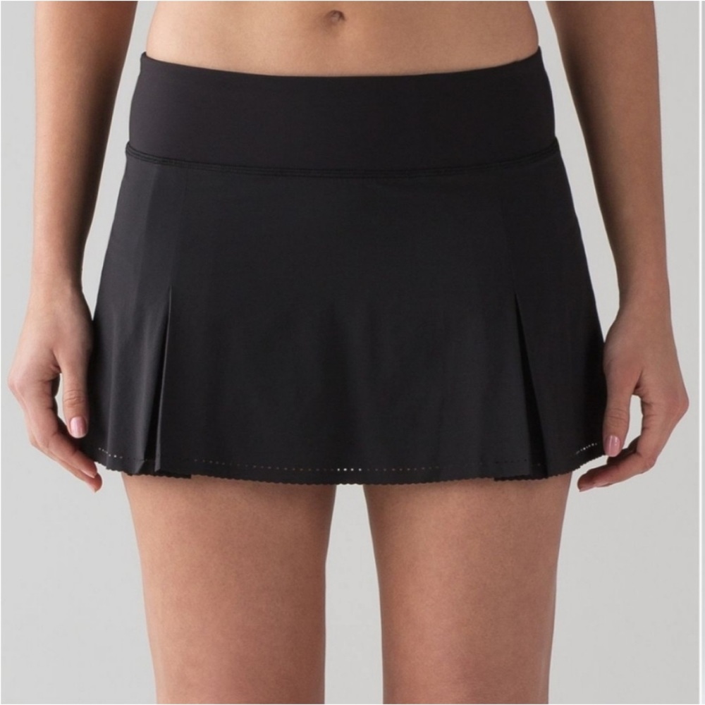Lululemon Smooth Stride Skirt Black Skort Tennis Pickleball Golf Athletic Size 8